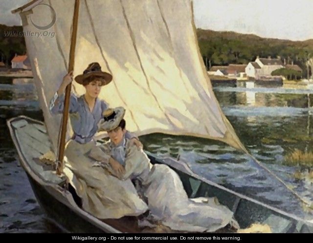 Ladies in a Sailing Boat - Jules Cayron