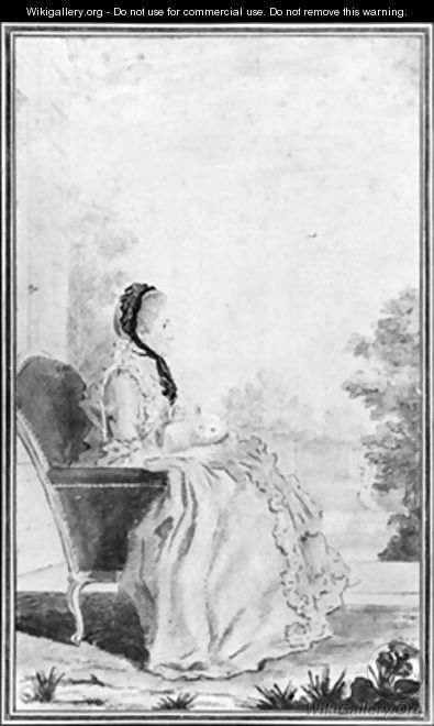 Portrait of Madame du Deffand - Louis (Carrogis) de Carmontelle
