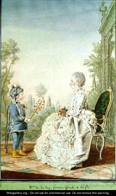 Madame de la Haye and her son - Louis (Carrogis) de Carmontelle