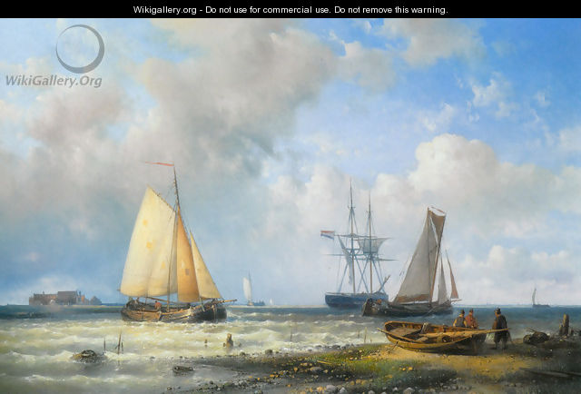 Dutch Barges in a Calm - Abraham Hulk Snr