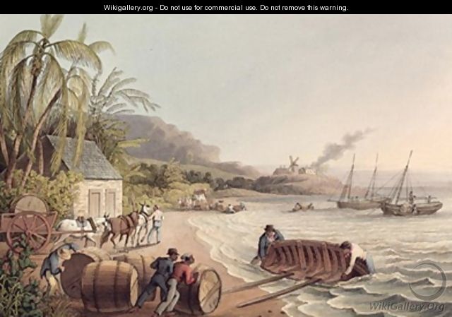 Loading Barrels of Rum and Sugar Antigua - William Clark