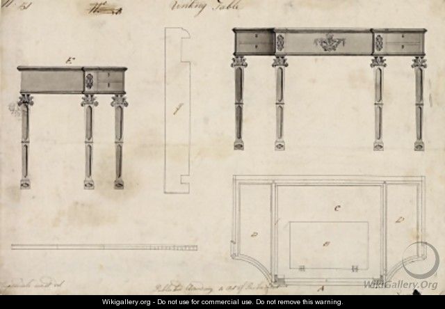 Design for a Writing Table - Thomas Chippendale