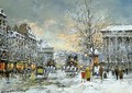 Omnibus at the Place de la Madeleine Winter - Agost Benkhard