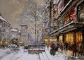 Grands Boulevard et Porte St Denis sous la Neige - Agost Benkhard