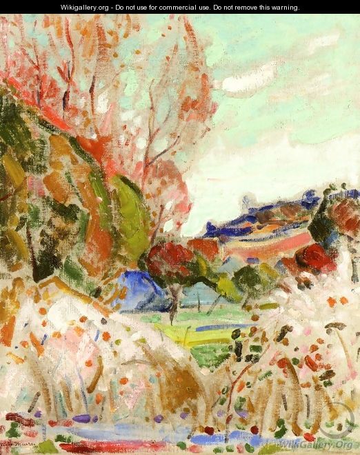 Landscape in Green and Pink Date unknown - Alfred Henry Maurer