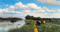 Cows Grazing Near a Canal, Schiedam - Willem Roelofs