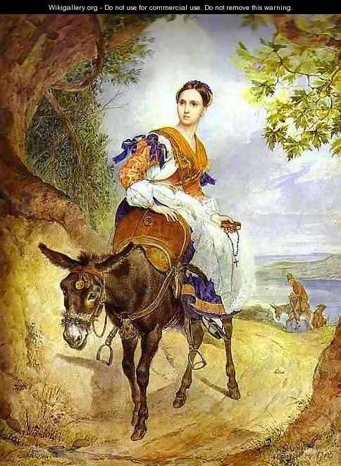 Portrait of O P Ferzen on a Donkeyback 1835 - Julia Vajda