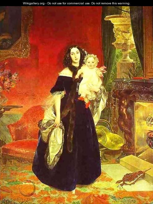 Portrait of M A Beck and Her Daughter M I Beck 1840 - Julia Vajda