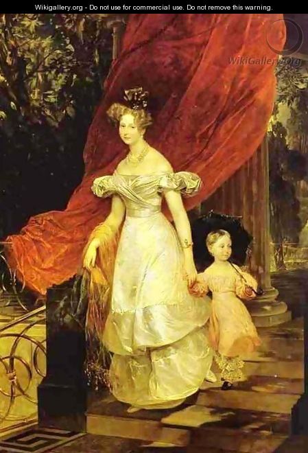 Portrait of Grand Duchess Elena Pavlovna and Her Daughter Maria 1830 - Julia Vajda