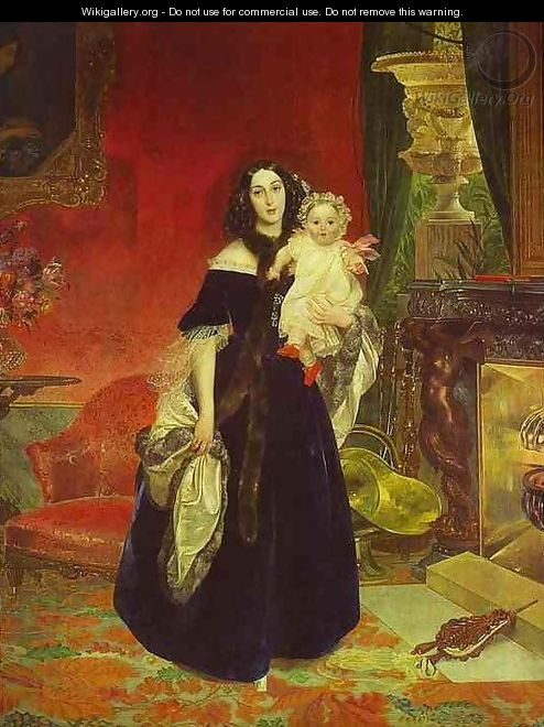 Portrait of Beck and Her Daughter Beck - Jules Elie Delauney
