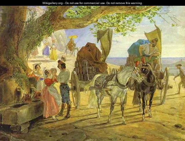 Fete in Albano - Jules Elie Delauney