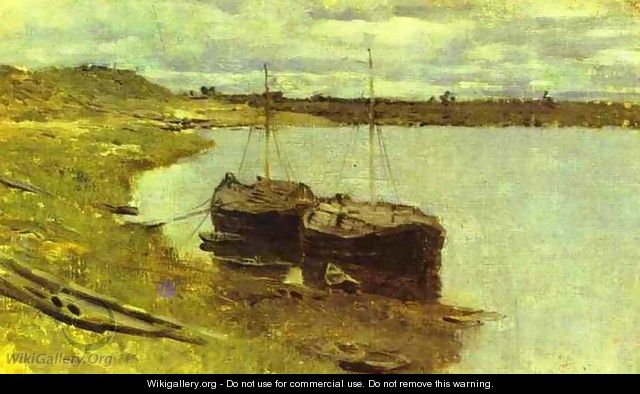 Barges The Volga 1889 - Isaak Ilyich Levitan
