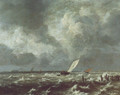View of het lj on a stormy day - Jacob Van Ruisdael
