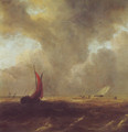 Sailing vessels in a choppy sea - Jacob Van Ruisdael