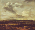 Dune landscape with a rabbit hunt - Jacob Van Ruisdael