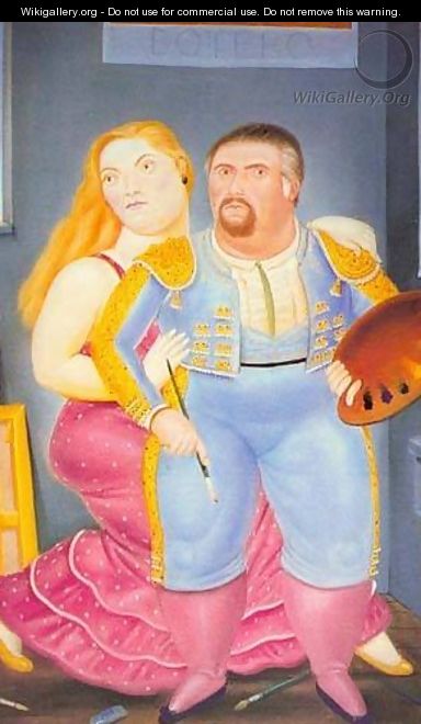 Self-Portrait With Sofia 1986 - Fernando Botero