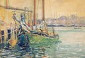 Gloucester Dock with Sailboat - Ferenc Martyn