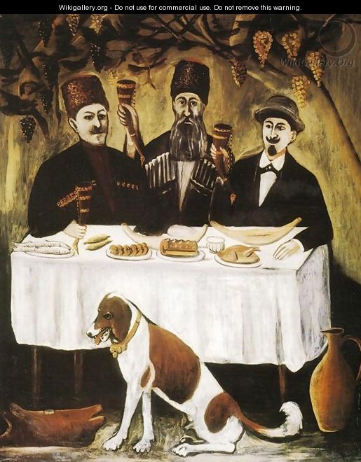 Feast in a Gazebo - Niko Pirosmanashvili