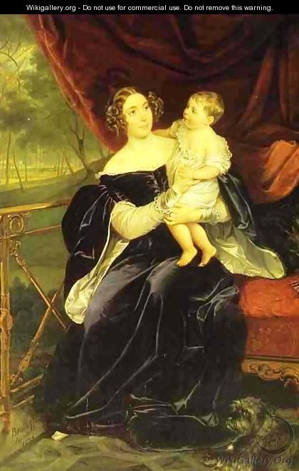 Portrait of Countess O I Orlova Davydova and Her Daughter 1834 - Julia Vajda