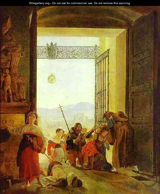 Pilgrims at the Entrance of the Lateran Basilica 1825 - Julia Vajda