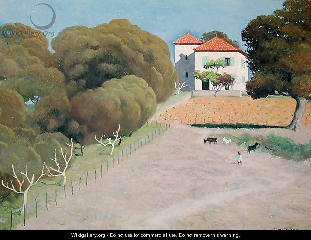 Landscape The House with the Red Roof 1924 - Felix Edouard Vallotton