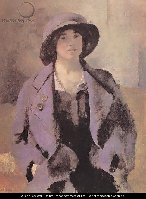 Woman in Blue Robe 1918 - Fabbio Fabbi