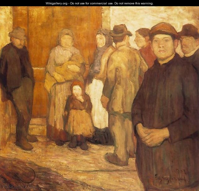 In Front of a Night Asylum 1907 - Jeno Gadanyi