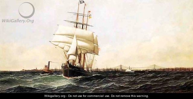 The American Leaving New York Harbor 1884 - Antonio Jacobsen