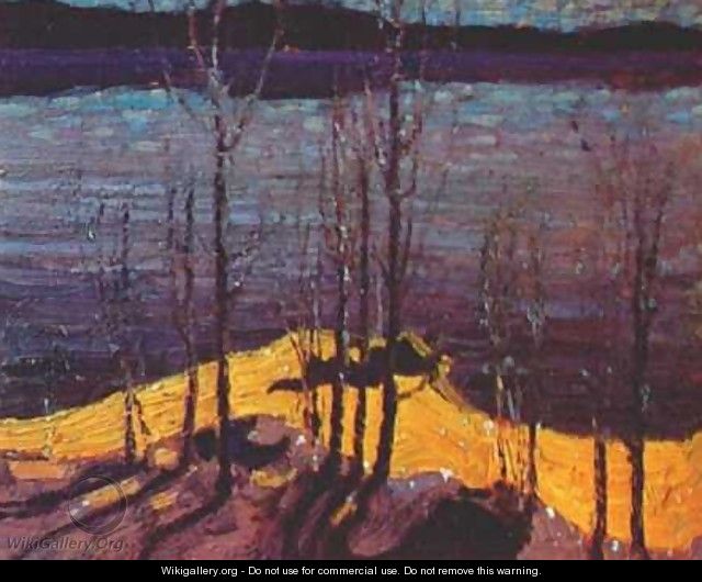 Moonlight and Birches - Thomas Thompson