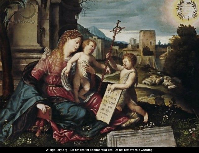 Madonna with Child and the Young St John c 1550 - Alessandro Bonvicino (Moretto da Brescia)