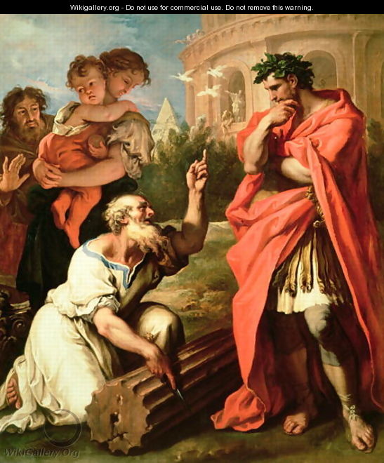 Tarquin the Elder consulting Attus Nevius the Augur - Sebastiano Ricci