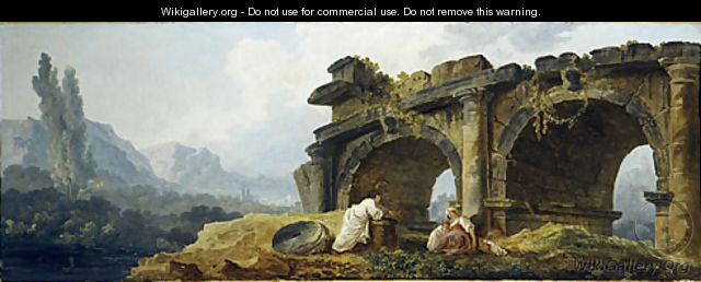 Arches in Ruins overdoor - Hubert Robert
