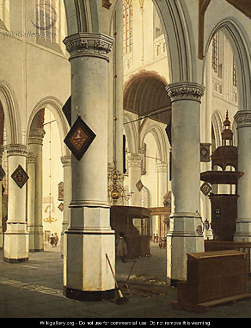 Interior of the Oude Kerk Delft 1660 - Hendrick Van Vliet