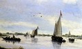 Sailing Boats on a River - Salomon van Ruysdael