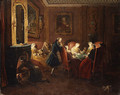 Interior with Card Players - Pierre-Louis the Younger Dumesnil