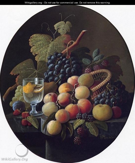 Still Life with Fruit and Wine Glass Date unknown 2 - Severin Roesen