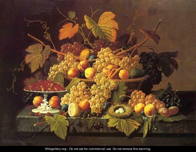 Still Life with Fruit 1854 - Severin Roesen