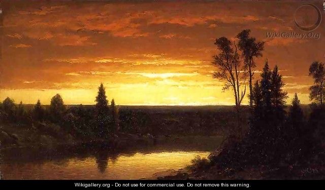 River Sunset View of the Catskills 1883 - John William Casilear