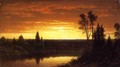 River Sunset View of the Catskills 1883 - John William Casilear