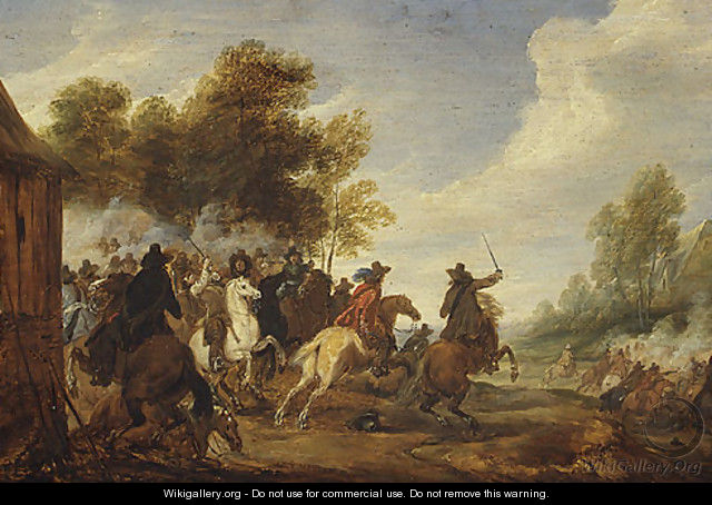 A Cavalry Engagement - Adam Frans van der Meulen