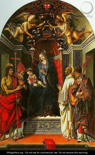Madonna and Child Enthroed with SS John the Baptist Victor Bermard and Zenobius - Filippino Lippi