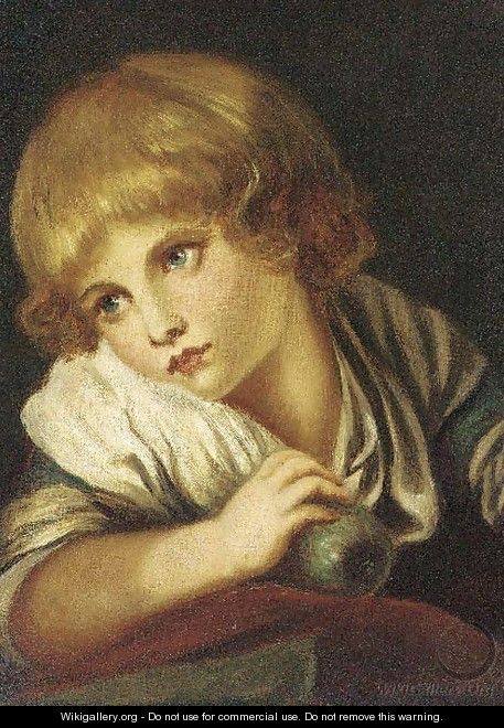 The child with an apple - (after) Jean Baptiste Greuze