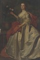 Portrait of Mary, wife of Edward Howard, 9th Duke of Norfolk, full-length, in a pale blue dress and red wrap - (after) James Latham