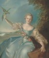 Portrait of Mathilde de Canisy, Marquise d'Antin, seated half-length, with a dog and a parrot - (after) Jean-Marc Nattier