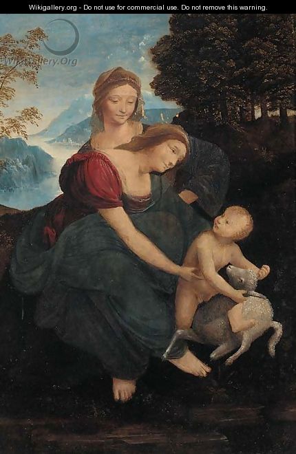 The Madonna and Child with Saint Anne - (after) Leonardo Da Vinci