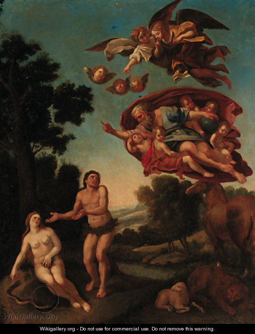 The Expulsion from the Garden of Eden - (after) Domenichino (Domenico Zampieri)