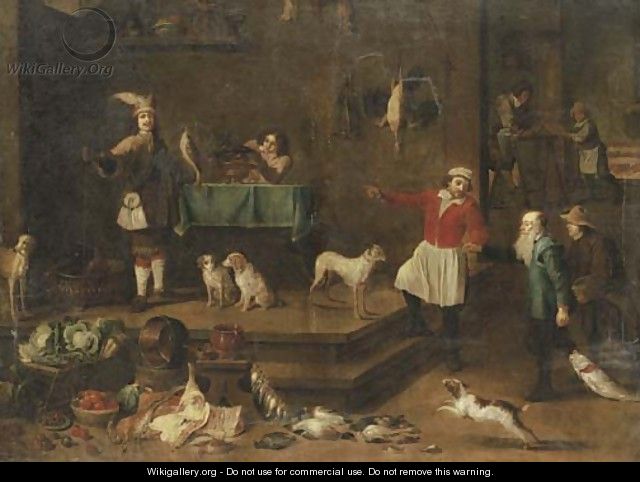 The interior of a palace kitchen - David The Younger Teniers