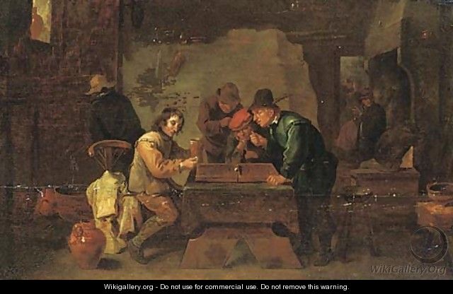 The backgammon players - David The Younger Teniers