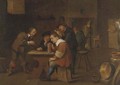 Peasants playing dice, smoking and drinking in an inn - David The Younger Teniers
