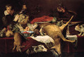 Chickens, a dead hare, artichokes, a bunch of asparagus, a melon, oranges, dead game, frais-de-bois in a klapmuts, a lobster on a porcelain dish - (after) Frans Snyders